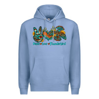 Colony Blue peace love thunderbird Premium Hoodie - OliviaCreatesArt