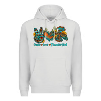 Dove Grey peace love thunderbird Premium Hoodie - OliviaCreatesArt