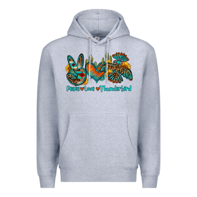 Peace Love Thunderbird Premium Hoodie by OliviaCreatesArt | Teevron