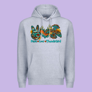 Peace Love Thunderbird Premium Hoodie Designed By Oliviacreatesart