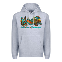 Heather Grey peace love thunderbird Premium Hoodie - OliviaCreatesArt
