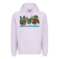 Lilac peace love thunderbird Premium Hoodie - OliviaCreatesArt