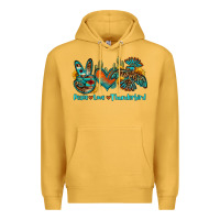 Mustard peace love thunderbird Premium Hoodie - OliviaCreatesArt