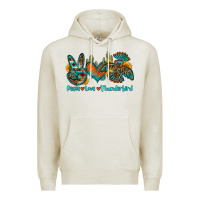 Oatmeal Heather peace love thunderbird Premium Hoodie - OliviaCreatesArt