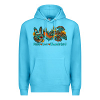 Ocean Blue peace love thunderbird Premium Hoodie - OliviaCreatesArt