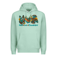Seafoam peace love thunderbird Premium Hoodie - OliviaCreatesArt