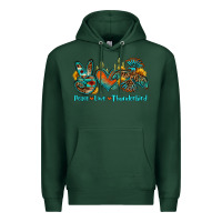 Sports Green peace love thunderbird Premium Hoodie - OliviaCreatesArt