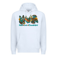 White peace love thunderbird Premium Hoodie - OliviaCreatesArt