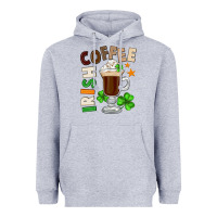 Heather Grey Irish coffee St. Patrick's Day Heavyweight Hoodie - FaDigitalArtStudio