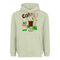 Matcha Irish coffee St. Patrick's Day Heavyweight Hoodie - FaDigitalArtStudio