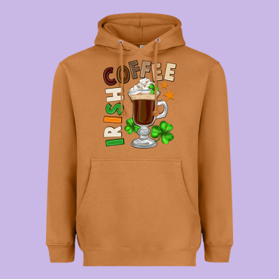 Irish Coffee St. Patrick's Day Heavyweight Hoodie Designed By Fadigitalartstudio