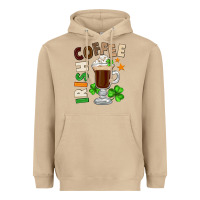Mushroom Irish coffee St. Patrick's Day Heavyweight Hoodie - FaDigitalArtStudio