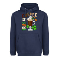 Navy Irish coffee St. Patrick's Day Heavyweight Hoodie - FaDigitalArtStudio