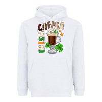 White Irish coffee St. Patrick's Day Heavyweight Hoodie - FaDigitalArtStudio