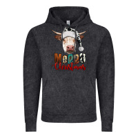 Vintage Black merry christmas hereford cow Vintage Hoodie - RanaPortraitStore
