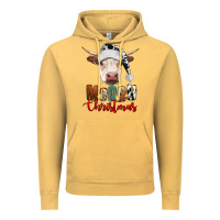 Vintage Mustard merry christmas hereford cow Vintage Hoodie - RanaPortraitStore