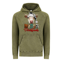 Vintage Olive merry christmas hereford cow Vintage Hoodie - RanaPortraitStore