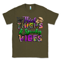 Army Green thick thighs and spooky vibes Classic Tee - BundleAndBundleShop