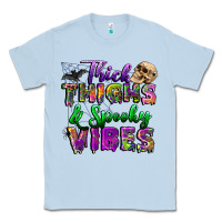 Dusty Blue thick thighs and spooky vibes Classic Tee - BundleAndBundleShop