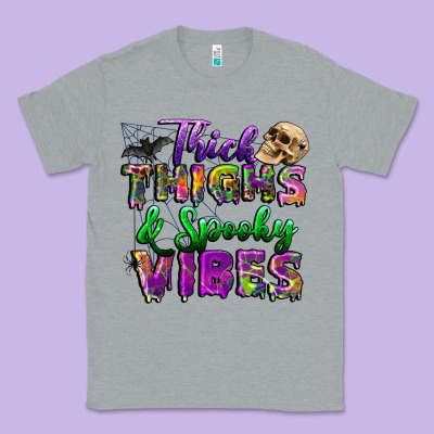 Thick Thighs And Spooky Vibes Classic Tee Designed By Bundleandbundleshop