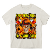 Cream Western Hell Was Full So I Came Back Heavy Core Tee - LillyAllenDesigns