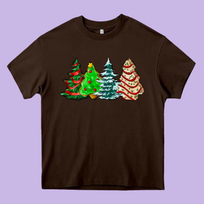 Christmas Tree Cakes And Christmas Trees  Ado Heavy Core Tee Designed By Adodesignshop