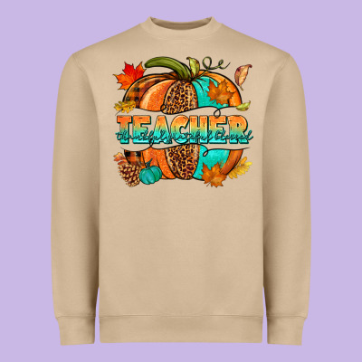 Teacher Pumpkin Heavyweight Sweatshirt Designed By Nancycooperartshop