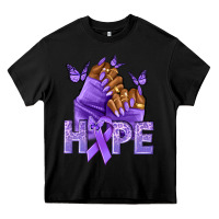 Black hope lavender ribbon all cancers Heavy Core Tee - NancyCooperArtShop