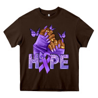 Chocolate Brown hope lavender ribbon all cancers Heavy Core Tee - NancyCooperArtShop