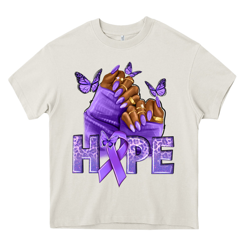 Hope Lavender Ribbon All Cancers Heavy Core Tee by NancyCooperArtShop | Teevron
