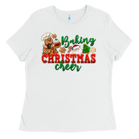White Baking Christmas cheer Ladies Tee - NancyCooperArtShop