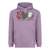 Lavender Peace Love Volleyball Heavyweight Hoodie - FaDigitalArtStudio