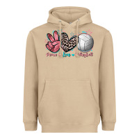 Mushroom Peace Love Volleyball Heavyweight Hoodie - FaDigitalArtStudio