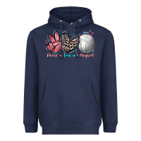 Navy Peace Love Volleyball Heavyweight Hoodie - FaDigitalArtStudio