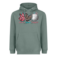 Sage Peace Love Volleyball Heavyweight Hoodie - FaDigitalArtStudio