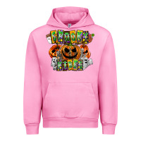 Fuchsia Pink Spooky Vibes Urban Hoodie - CowhideDigitalArt