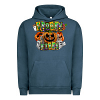 Pigment Midnight Navy Spooky Vibes Urban Hoodie - CowhideDigitalArt
