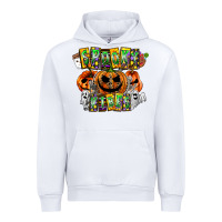 White Spooky Vibes Urban Hoodie - CowhideDigitalArt