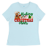 Baby Blue Baking Christmas cheer Ladies Tee - NancyCooperArtShop