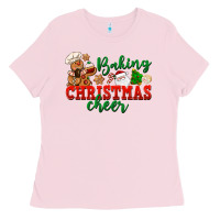 Bubblegum Pink Baking Christmas cheer Ladies Tee - NancyCooperArtShop