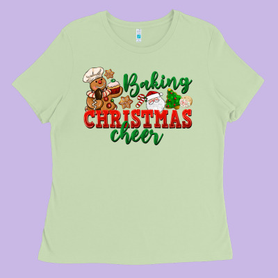 Baking Christmas Cheer Ladies Tee Designed By Nancycooperartshop