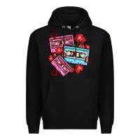 Black valentines day casette olivia Premium Hoodie - OliviaCreatesArt
