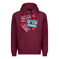 Burgundy valentines day casette olivia Premium Hoodie - OliviaCreatesArt