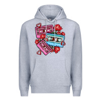 Heather Grey valentines day casette olivia Premium Hoodie - OliviaCreatesArt