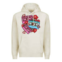 Oatmeal Heather valentines day casette olivia Premium Hoodie - OliviaCreatesArt