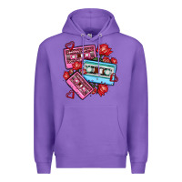 Purple valentines day casette olivia Premium Hoodie - OliviaCreatesArt