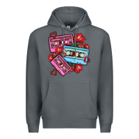 Rock valentines day casette olivia Premium Hoodie - OliviaCreatesArt