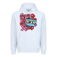 White valentines day casette olivia Premium Hoodie - OliviaCreatesArt