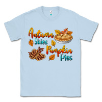 Dusty Blue Autumn Skies Pumpkin Pies Classic Tee - BundleAndBundleShop