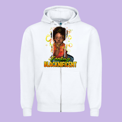 Feeling Blacknificent Zipper Hoodie Designed By Howdyjamesfarm